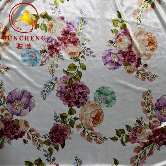 Țesătură din catifea elastică florală